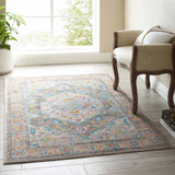 Success Anisah Distressed Floral Persian Medallion 4x6 Area Rug Gray, Ivory, Yellow, Orange R-1163A-46