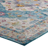 Success Anisah Distressed Floral Persian Medallion 4x6 Area Rug Light Blue, Ivory, Yellow, Orange R-1163B-46