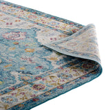 Success Anisah Distressed Floral Persian Medallion 4x6 Area Rug Light Blue, Ivory, Yellow, Orange R-1163B-46