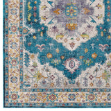 Success Anisah Distressed Floral Persian Medallion 4x6 Area Rug Blue, Ivory, Yellow, Orange R-1163C-46