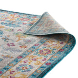 Success Anisah Distressed Floral Persian Medallion 4x6 Area Rug Blue, Ivory, Yellow, Orange R-1163C-46