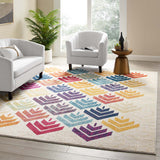 Entourage Florin Abstract Floral 8x10 Area Rug Multicolored R-1166A-810