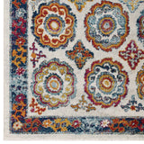 Entourage Odile Distressed Floral Moroccan Trellis 8x10 Area Rug Ivory, Blue, Red, Orange, Yellow R-1168A-810