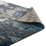 Entourage Foliage Contemporary Modern Abstract 5x8 Area Rug Blue, Tan, Gray R-1172B-58