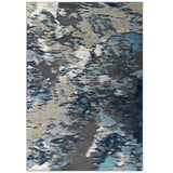 Modway Furniture Entourage Foliage Contemporary Modern Abstract 8x10 Area Rug XRXT Blue, Tan, Gray R-1172B-810