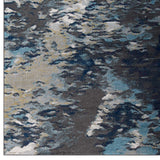 Modway Furniture Entourage Foliage Contemporary Modern Abstract 8x10 Area Rug XRXT Blue, Tan, Gray R-1172B-810