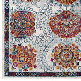 Entourage Kensie Distressed Floral Moroccan Trellis 5x8 Area Rug Ivory, Blue, Red,Orange,Yellow R-1173A-58