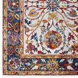 Entourage Samira Distressed Vintage Floral Persian Medallion 5x8 Area Rug Multicolored R-1174A-58