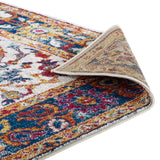 Entourage Samira Distressed Vintage Floral Persian Medallion 8x10 Area Rug Multicolored R-1174A-810