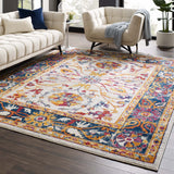 Entourage Samira Distressed Vintage Floral Persian Medallion 8x10 Area Rug Multicolored R-1174A-810