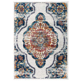 Entourage Malia Distressed Vintage Floral Persian Medallion 8x10 Area Rug Multicolored R-1175A-810