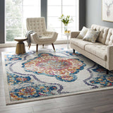 Entourage Malia Distressed Vintage Floral Persian Medallion 8x10 Area Rug Multicolored R-1175A-810