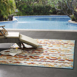 Reflect Takara Abstract Diamond Moroccan Trellis 5x8 Indoor and Outdoor Area Rug Multicolored R-1180B-58