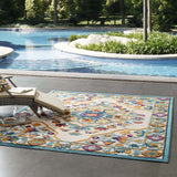 Reflect Freesia Distressed Floral Persian Medallion 8x10 Indoor and Outdoor Area Rug Multicolored R-1184A-810