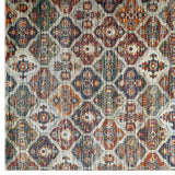 Tribute Azalea Distressed Vintage Floral Lattice 5x8 Area Rug Multicolored R-1185A-58