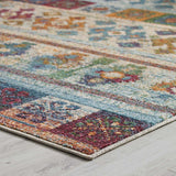 Tribute Nala Distressed Vintage Floral Lattice 5x8 Area Rug Multicolored R-1187A-58