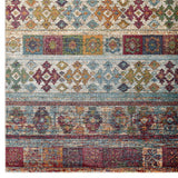 Tribute Nala Distressed Vintage Floral Lattice 8x10 Area Rug Multicolored R-1187A-810