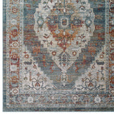 Tribute Camellia Distressed Vintage Floral Persian Medallion 5x8 Area Rug Multicolored R-1189A-58