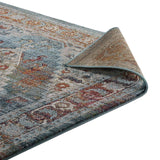 Tribute Camellia Distressed Vintage Floral Persian Medallion 8x10 Area Rug Multicolored R-1189A-810