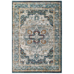 Tribute Diantha Distressed Vintage Floral Persian Medallion 5x8 Area Rug Multicolor R-1190A-58