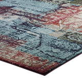 Tribute Elowen Contemporary Modern Vintage Mosaic 5x8 Area Rug Multicolored R-1191A-58