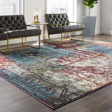 Tribute Elowen Contemporary Modern Vintage Mosaic 8x10 Area Rug Multicolored R-1191A-810