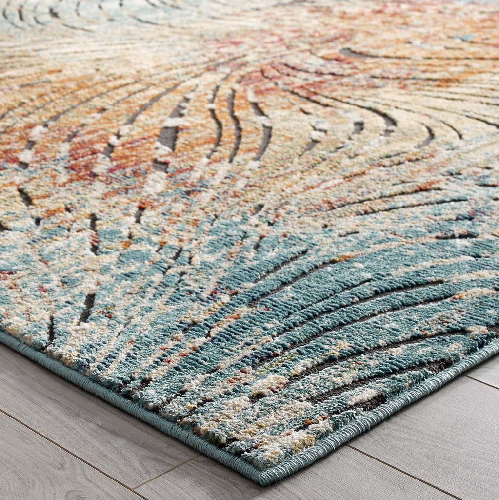 Tribute Ember Contemporary Modern Vintage Mosaic 8x10 Area Rug Multicolored R-1193A-810