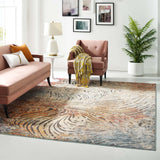 Tribute Ember Contemporary Modern Vintage Mosaic 8x10 Area Rug Multicolored R-1193A-810