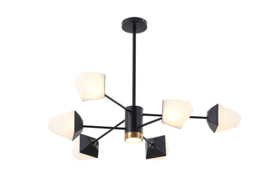 Bethel Black LED Chandelier in Metal & Acrylic