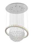 Bethel Chrome LED Chandelier in Metal & Crystal