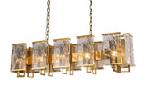 Bethel Brass Chandelier in Metal & Crystal