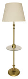 Randolph Floor Lamp with Table and USB Port in Antique Brass