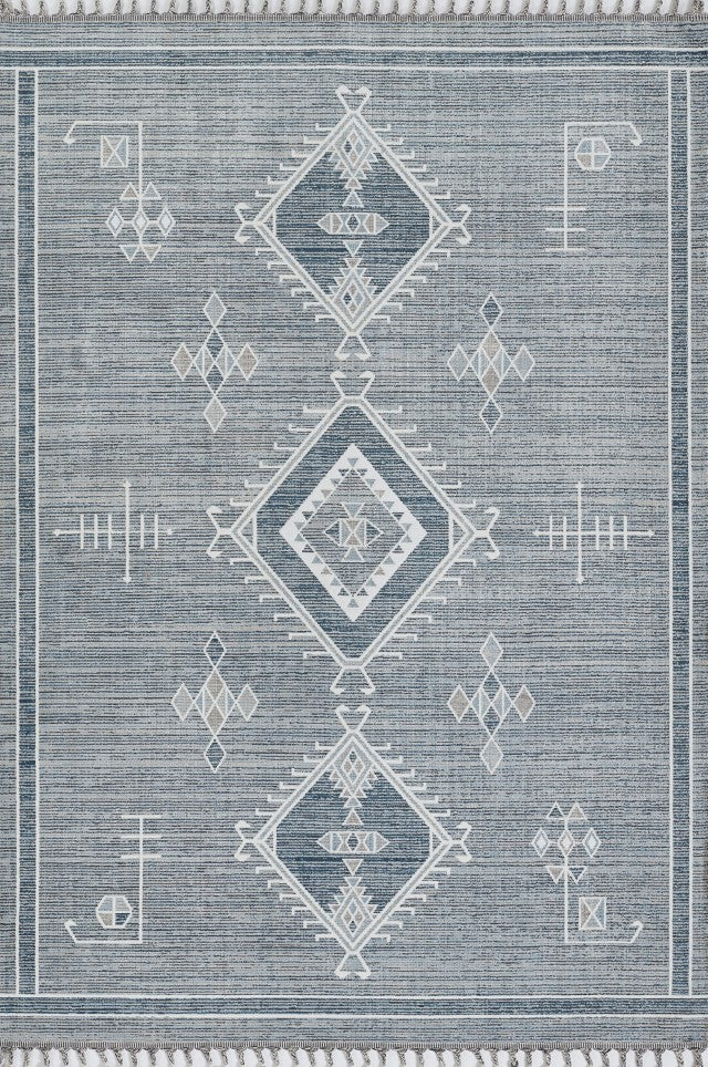 Momeni Rabat RBT-2 Machine Made Contemporary Geometric Indoor Area Rug Blue 10' x 14' RABATRBT-2BLUA0E0