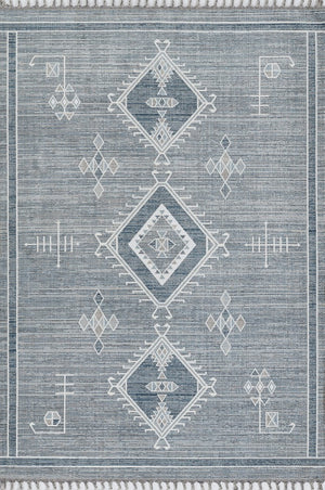 Momeni Rabat RBT-2 Machine Made Contemporary Geometric Indoor Area Rug Blue 10' x 14' RABATRBT-2BLUA0E0