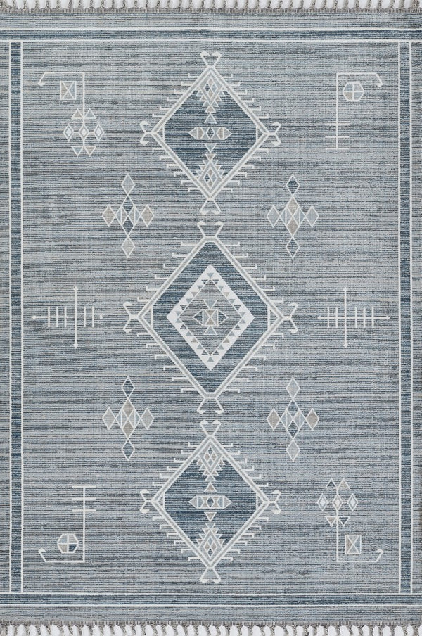 Momeni Rabat RBT-2 Machine Made Contemporary Geometric Indoor Area Rug Blue 10' x 14' RABATRBT-2BLUA0E0