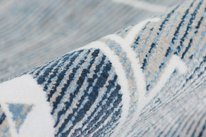 Momeni Rabat RBT-2 Machine Made Contemporary Geometric Indoor Area Rug Blue 10' x 14' RABATRBT-2BLUA0E0