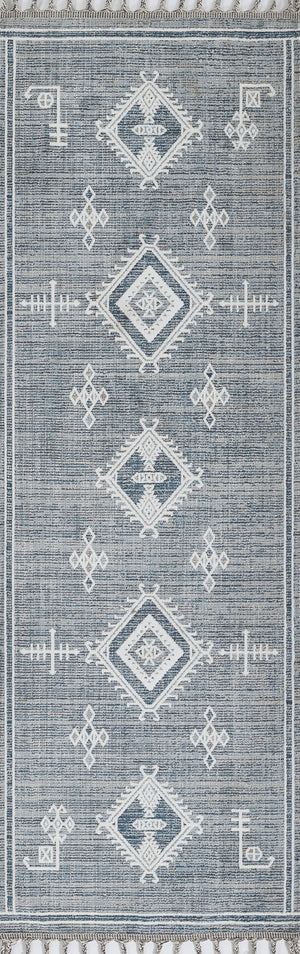 Momeni Rabat RBT-2 Machine Made Contemporary Geometric Indoor Area Rug Blue 10' x 14' RABATRBT-2BLUA0E0