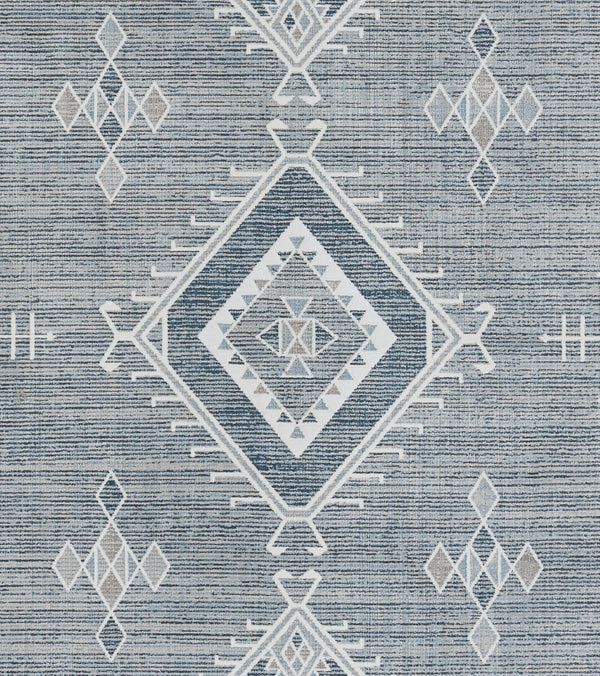 Momeni Rabat RBT-2 Machine Made Contemporary Geometric Indoor Area Rug Blue 10' x 14' RABATRBT-2BLUA0E0