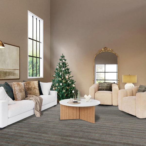 AMER Rugs Raffia RAF-5 Hand-Loomed Striped Transitional Area Rug Dark Gray 9' x 12'