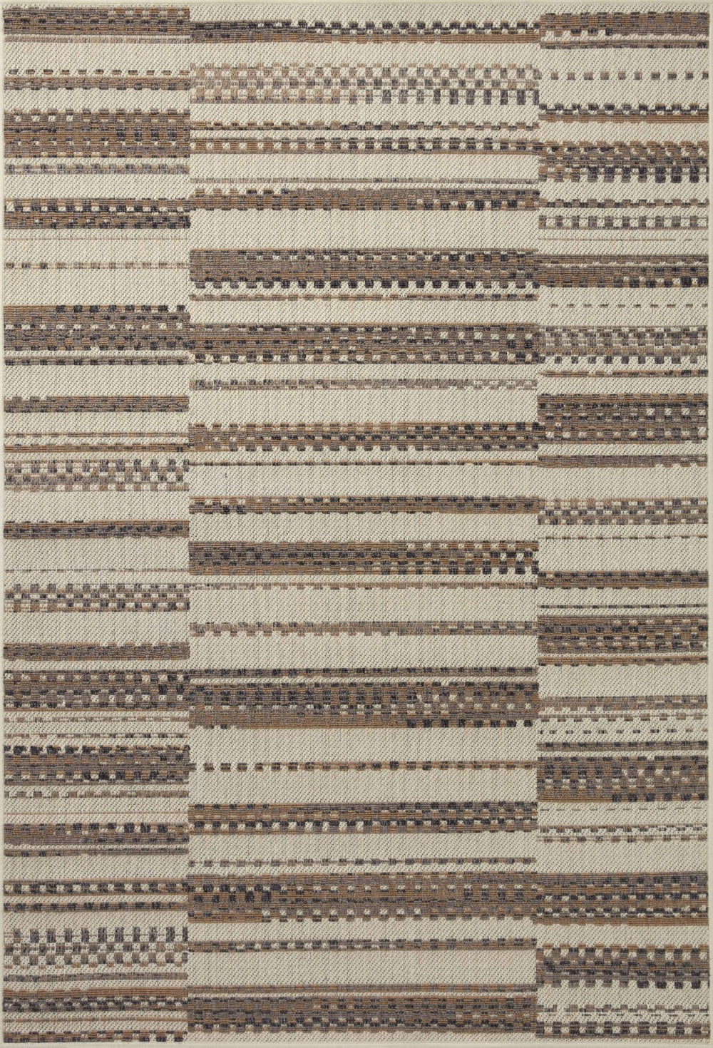Loloi Rugs Loloi II Rainier RAI-08 100% Polypropylene Pile Power Loomed Indoor/Outdoor Area Rug Ivory / Taupe 200 RANERAI-08IVTAB6F0