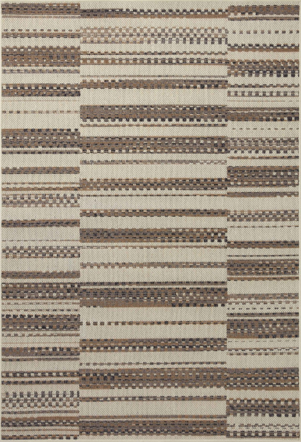Loloi Rugs Loloi II Rainier RAI-08 100% Polypropylene Pile Power Loomed Indoor/Outdoor Area Rug Ivory / Taupe 200 RANERAI-08IVTAB6F0