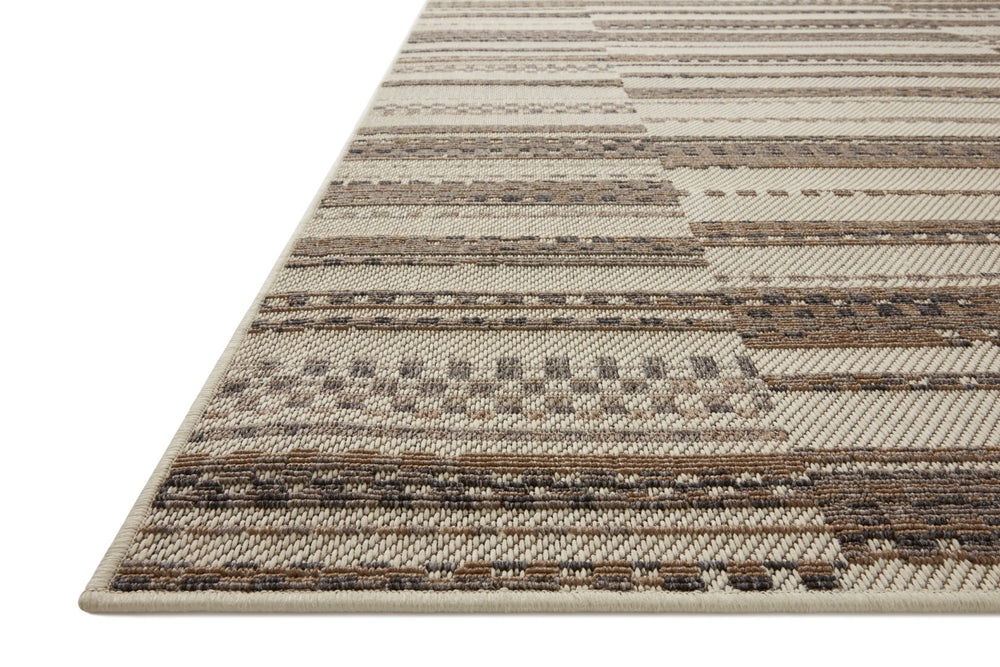 Loloi Rugs Loloi II Rainier RAI-08 100% Polypropylene Pile Power Loomed Indoor/Outdoor Area Rug Ivory / Taupe 200 RANERAI-08IVTAB6F0