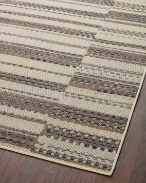 Loloi Rugs Loloi II Rainier RAI-08 100% Polypropylene Pile Power Loomed Indoor/Outdoor Area Rug Ivory / Taupe 200 RANERAI-08IVTAB6F0