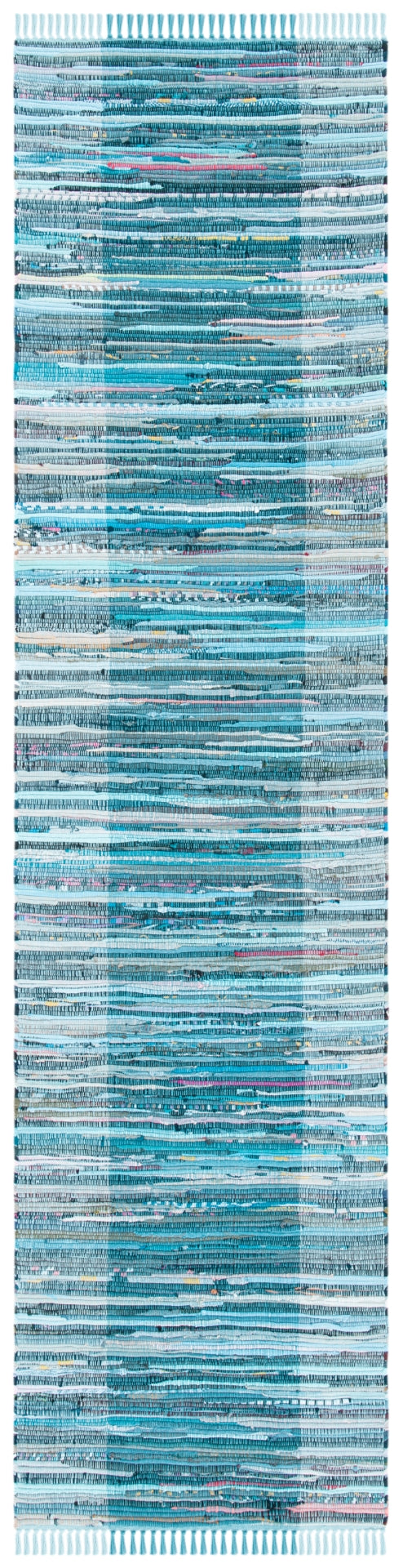 Safavieh Rag Rug 122 Flatweave 100% Cotton Pile Rug Light Blue / Grey 100% COTTON PILE RAR122M-29