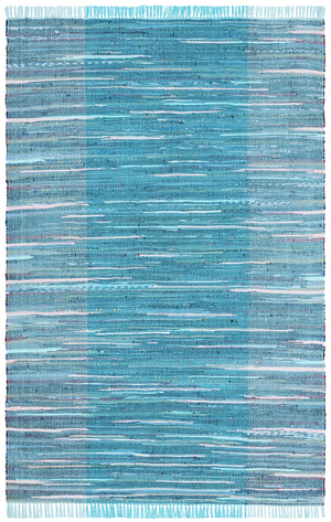 Safavieh Rag Rug 122 Flatweave 100% Cotton Pile Rug Light Blue / Grey 100% COTTON PILE RAR122M-5