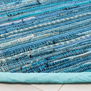 Safavieh Rag Rug 122 Flatweave 100% Cotton Pile Rug Light Blue / Grey 100% COTTON PILE RAR122M-6R