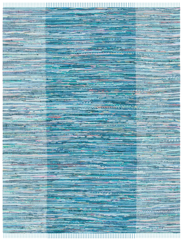 Safavieh Rag Rug 122 Flatweave 100% Cotton Pile Rug Light Blue / Grey 100% COTTON PILE RAR122M-8