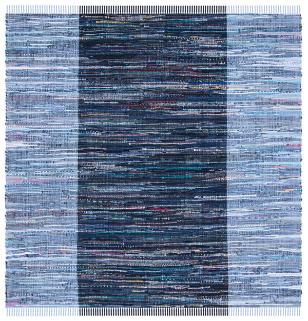 Safavieh Rag Rug 122 Flatweave 100% Cotton Pile Rug Navy / Blue 100% COTTON PILE RAR122N-6SQ