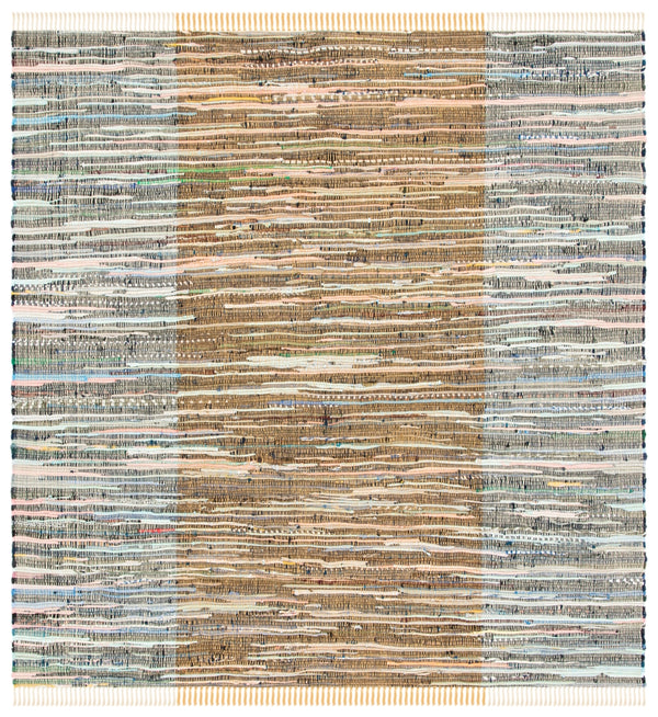 Safavieh Rag Rug 122 Flatweave 100% Cotton Pile Rug Rust / Gold 100% COTTON PILE RAR122P-6SQ