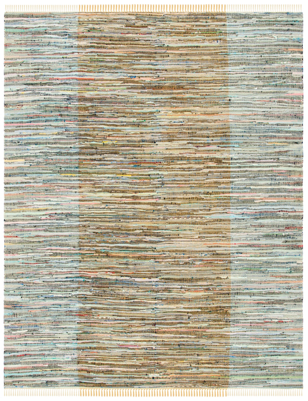 Safavieh Rag Rug 122 Flatweave 100% Cotton Pile Rug Rust / Gold 100% COTTON PILE RAR122P-8